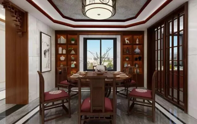 青島辦公室中式復(fù)古裝修風(fēng)格案例圖